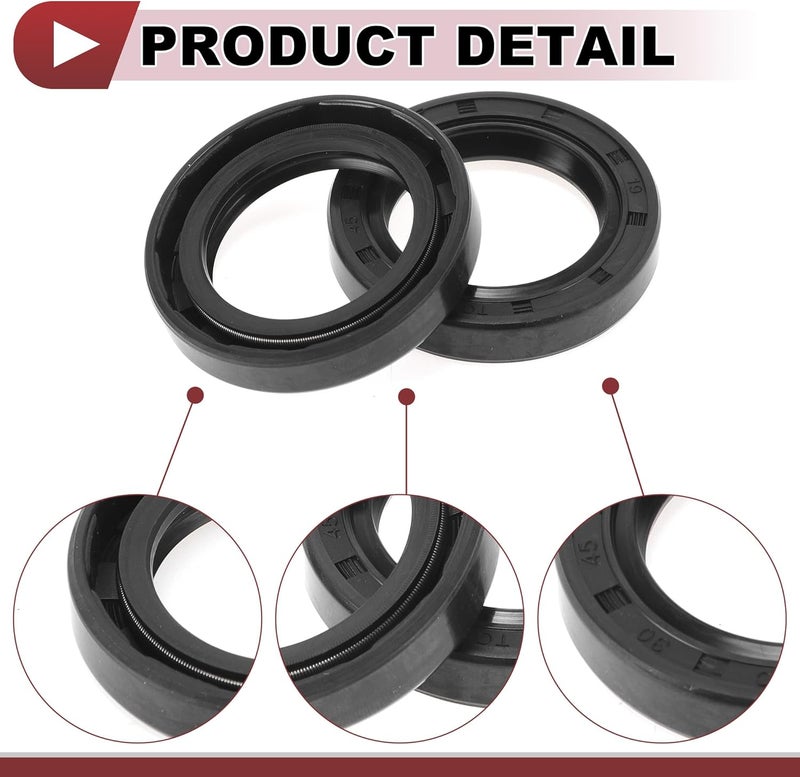 HEROFFIX 5 Pcs Rotary Shaft Seal High Pressure Oil Seal 30x45x8mm Black Nitrile 70 Durometer Rubber - Image 5